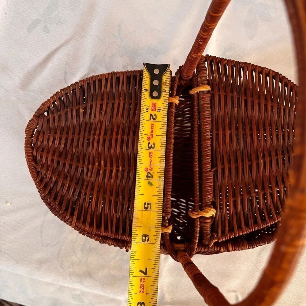 Farmhouse egg basket double lids wicker basket country decor garden basket
